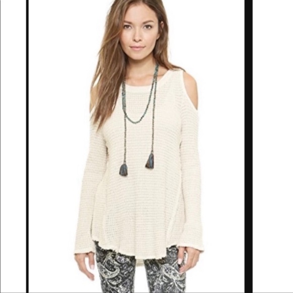 FREE People Small moonshine cold shoulder sweater top - Picture 5 of 8